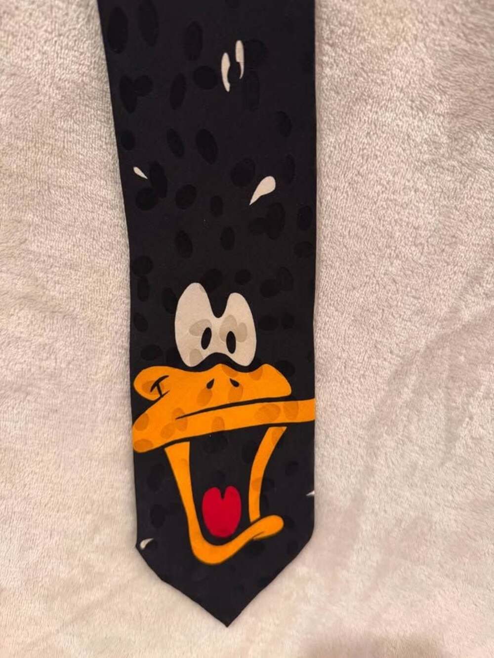 Vintage Looney Tunes Mania Daffy Duck Silk Tie